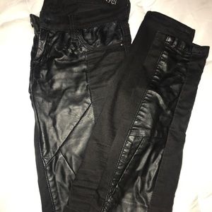 BLANK NYC black faux  leather jeans